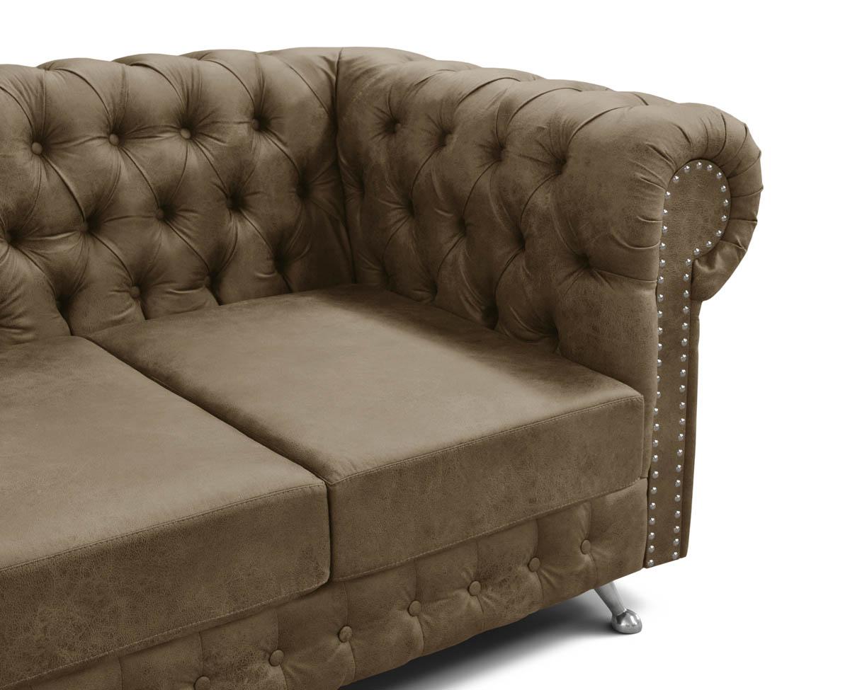 Sillón Chesterfield 3 Cuerpos Cuerotex Patria Muebles